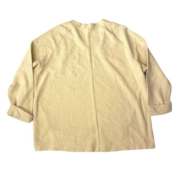 Anthro Pullover Sweatshirt Crew Neck Ivory Pale Yellow Ivory Size M - Picture 4 of 13